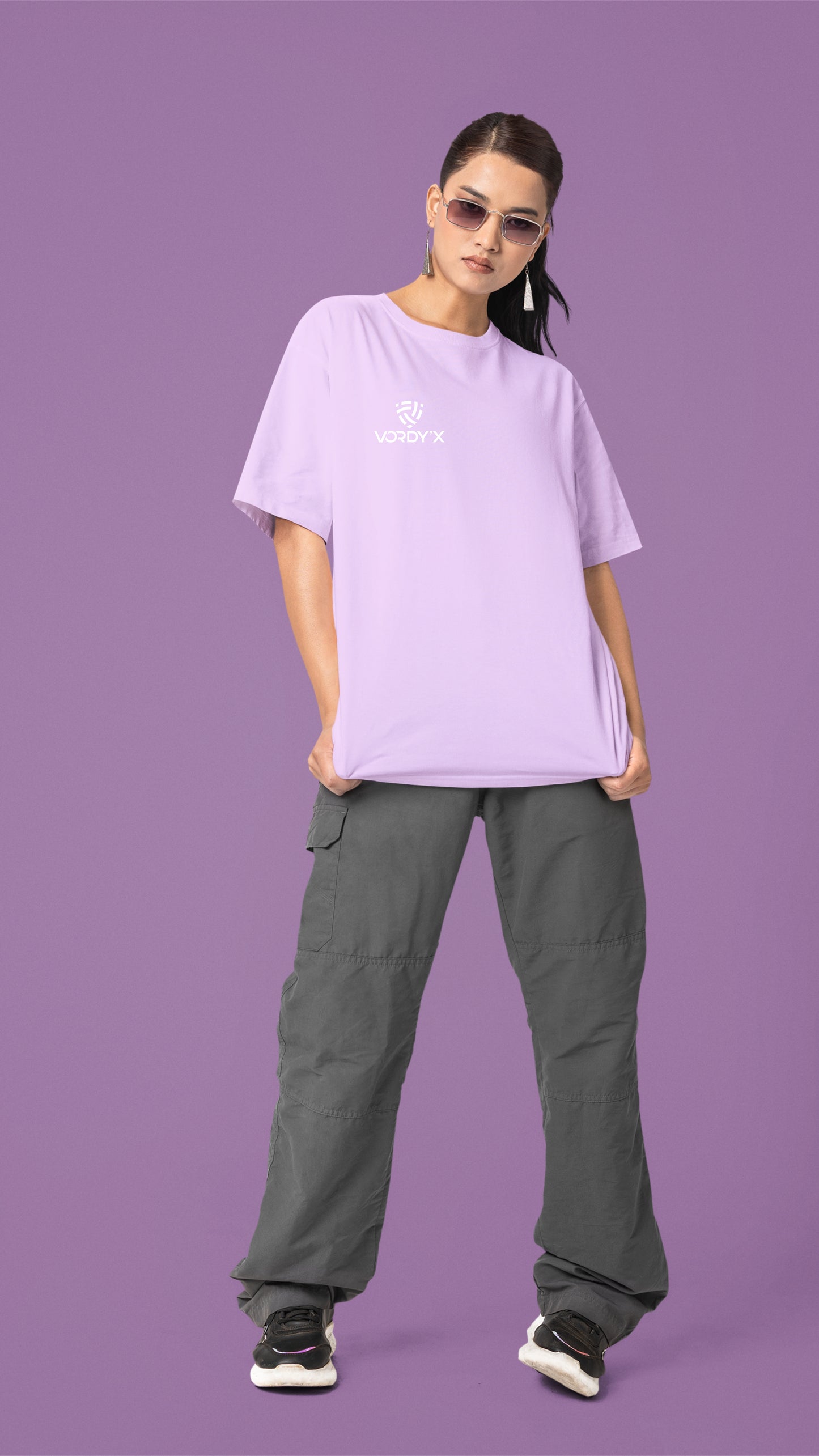 Vordy'X Frogs Mind Oversized Premium T-Shirt Lavender