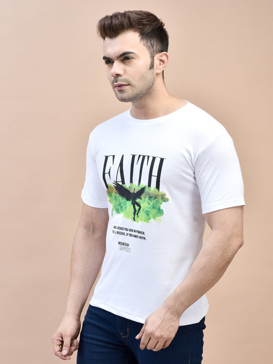 Vordy'X Faith Regular Fit White T-Shirt