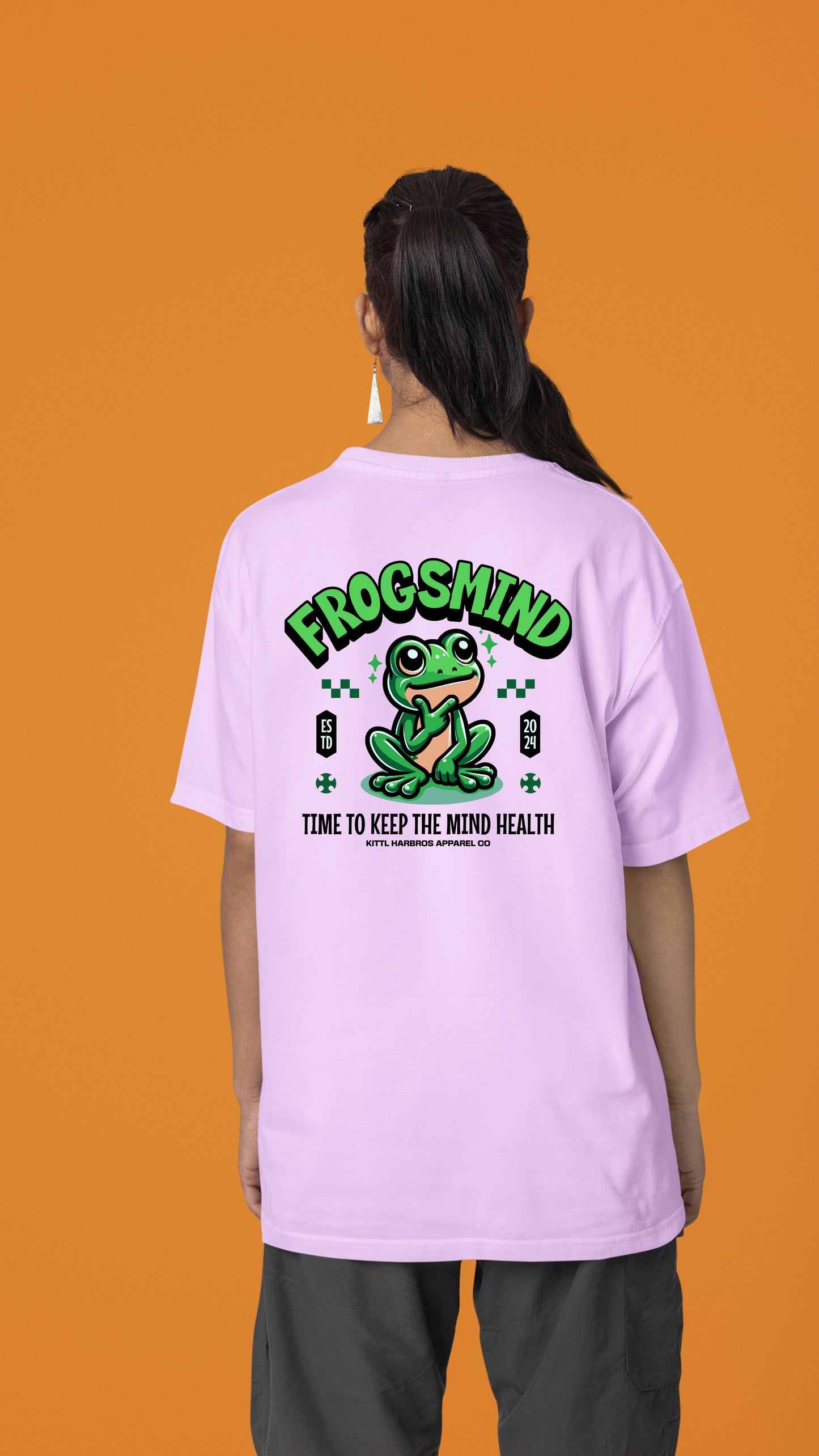 Vordy'X Frogs Mind Oversized Premium T-Shirt Lavender