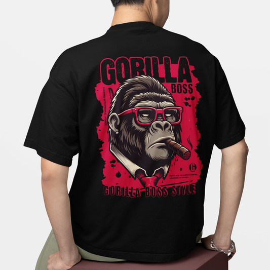 Vordy'X Gorilla Boss Black Oversized T-Shirt