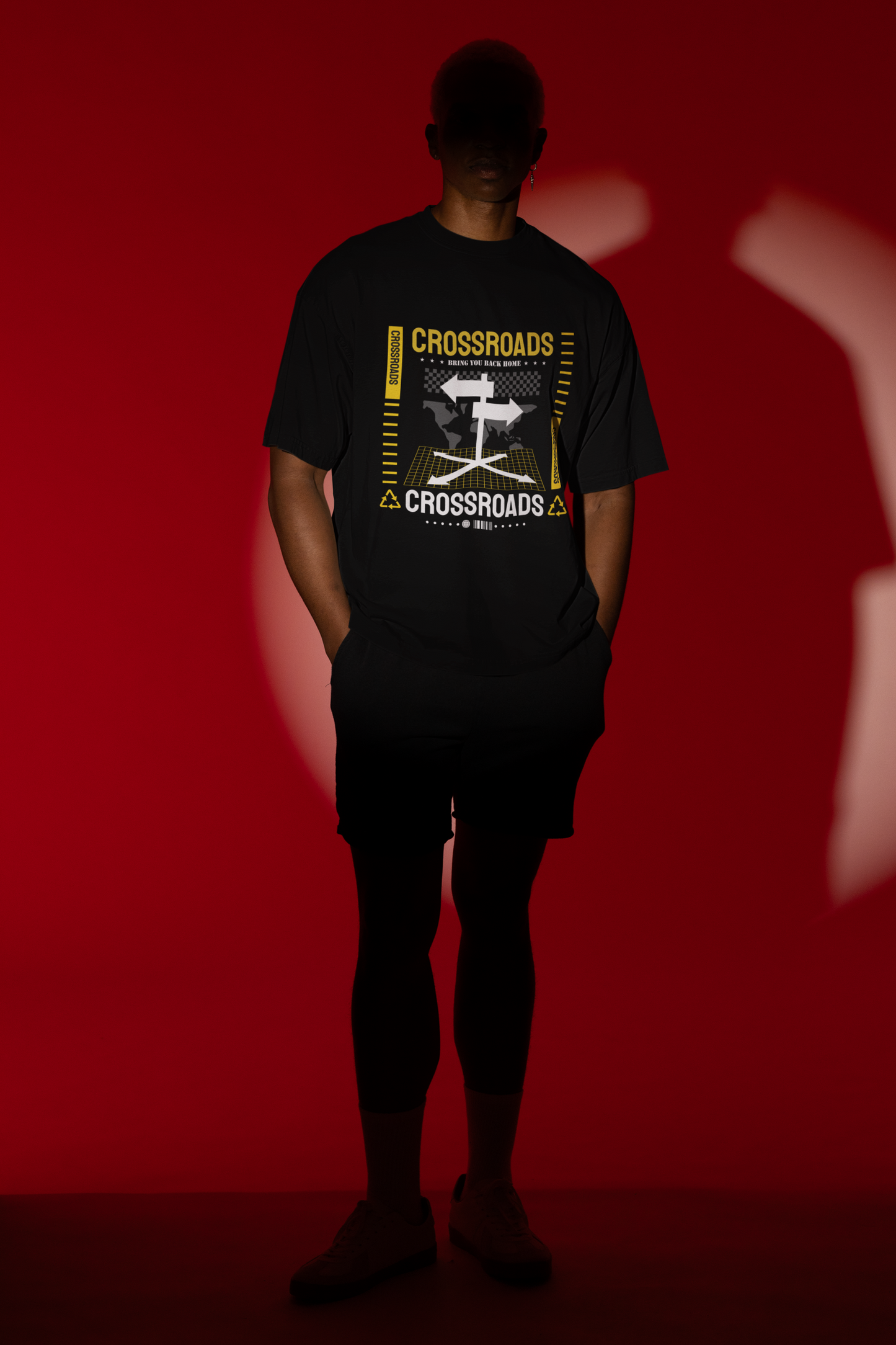 Vordy'X Crossroads Oversized Black T-Shirt