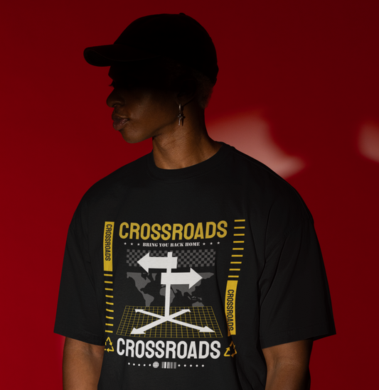 Vordy'X Crossroads Oversized Black T-Shirt